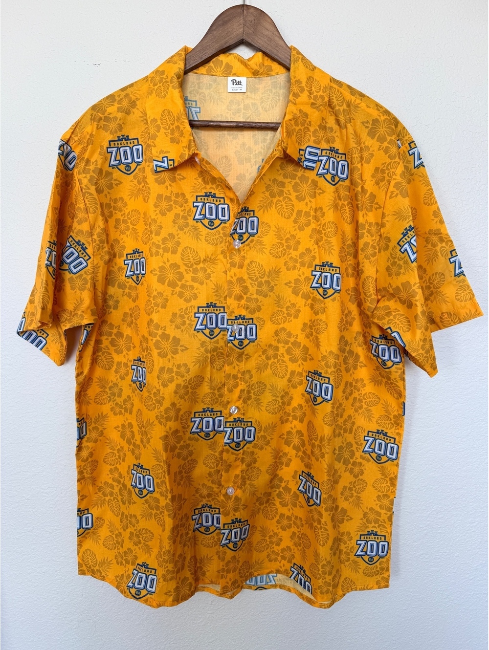 University of Pittsburgh Pitt Oakland Zoo Hawaiian Shirt Adult M Tropical Aloha